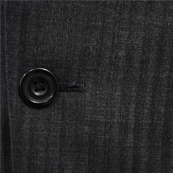 タケオキクチ 2つボタン シングルスーツ M YA5 ダークグレー ストライプ ノータック BJ931-49302 合物 春秋 4XK028 | TAKEO KIKUCHI | 02