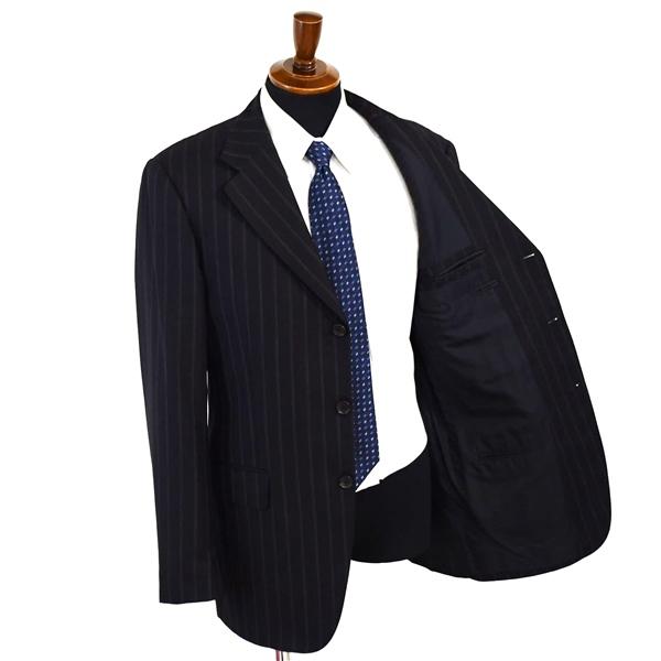 GUCCI 3つボタン シングルスーツ L YA8 ブラック ストライプ ノータック グッチ 284BFT 合物 春秋 4XL061 | GUCCI | 01