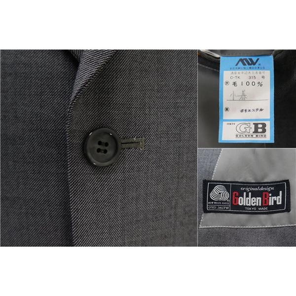 Golden Bird 3ピース 2つボタン シングルスーツ 袖口3つボタン A6 M ダークグレー 暗灰色 ノータック 春秋冬 8574 5ND003 | ブランド登録なし | 02