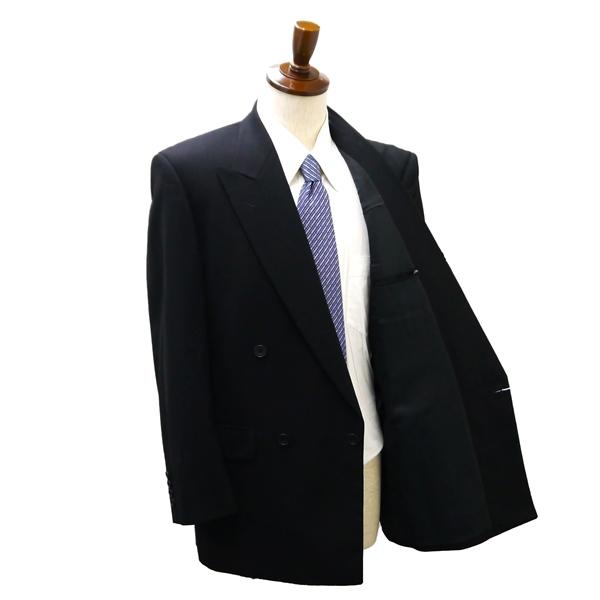 DAKS LONDON ダックスロンドン 4つボタン ダブルスーツ 袖口4つボタン A6 M ブラック 黒 ツータック 春秋 合物 23698 5NE001 | DAKS | 01