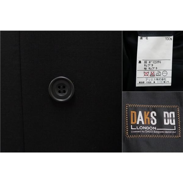 DAKS LONDON ダックスロンドン 4つボタン ダブルスーツ 袖口4つボタン A6 M ブラック 黒 ツータック 春秋 合物 23698 5NE001 | DAKS | 02