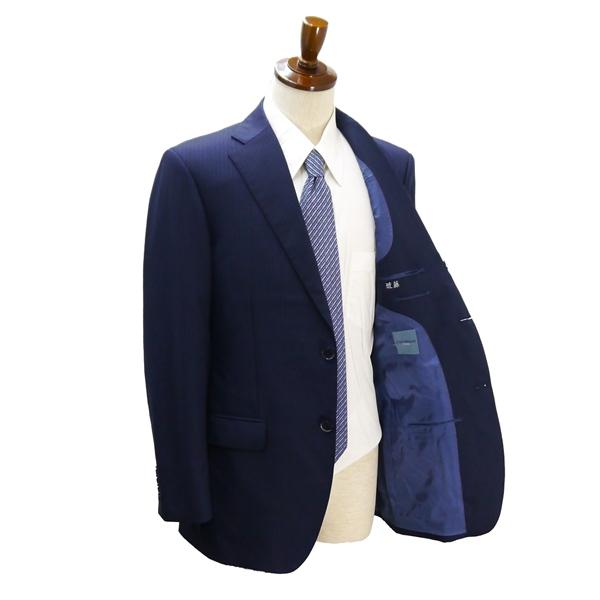 JUNKO SHIMADA ALFRED BROWN 段返り 3つボタン シングルスーツ A6 M ダークネイビー ストライプ ノータック 春夏 G161J130-0 5NE017 | JUNKO SHIMADA | 01