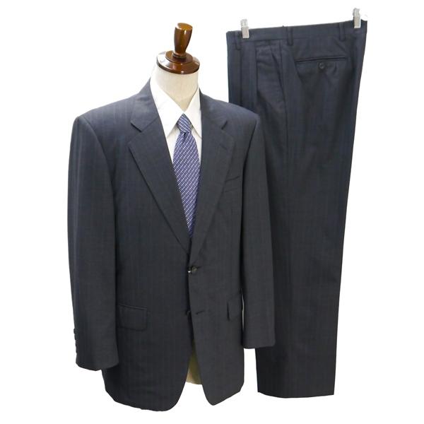 DAKS LONDON ダックスロンドン 2つボタン シングルスーツ A6 M グレー 灰色 ストライプ ツータック 春夏 DAW100RFア 5NE018 | DAKS