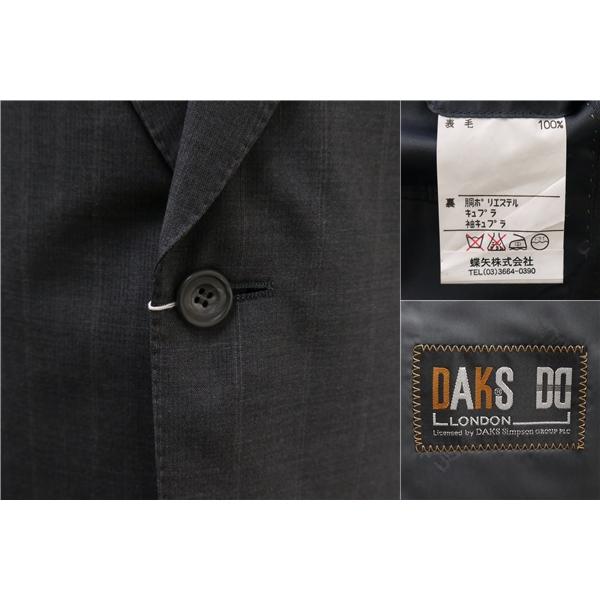DAKS LONDON ダックスロンドン 2つボタン シングルスーツ A6 M グレー 灰色 ストライプ ツータック 春夏 DAW100RFア 5NE018 | DAKS | 02