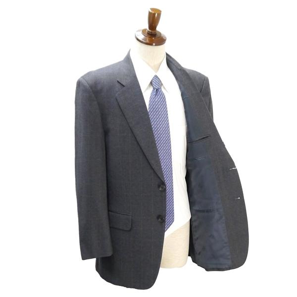 DAKS LONDON 2つボタン シングルスーツ 袖口4つボタン A6 M ダークグレー ウインドペン ツータック 春秋冬 A AW 317VK 5NE037 | DAKS | 01