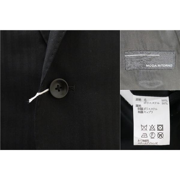 MODA RITORNO 2つボタン シングルスーツ 袖口4つボタン A4 S ダークグレー シャドーストライプ ノータック 春夏 176009 5NF003 | ブランド登録なし | 02