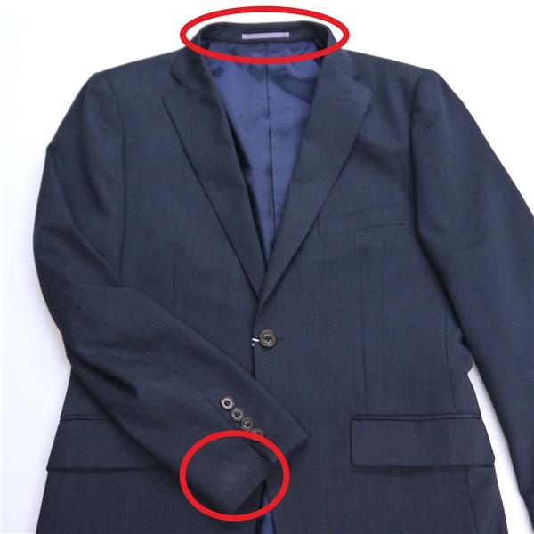 P.S.FA 2つボタン シングルスーツ 袖口4つボタン A6 M ダークネイビー ストライプ ノータック 春秋 合物 PU732921I-88 5NF049 | Perfect Suit FActory | 03