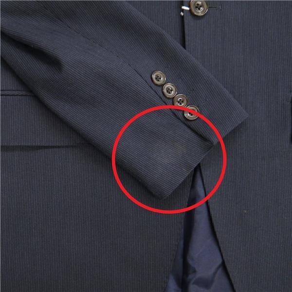P.S.FA 2つボタン シングルスーツ 袖口4つボタン A6 M ダークネイビー ストライプ ノータック 春秋 合物 PU732921I-88 5NF049 | Perfect Suit FActory | 05