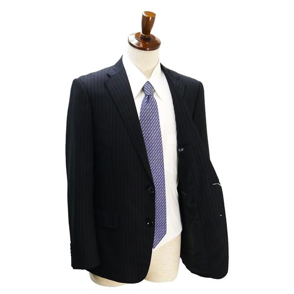 HILTON 2つボタン シングルスーツ YA6 M ダークグレー 暗灰色 ストライプ ノータック 本切羽 春秋冬 NHLT61921-93 5NF056 | HILTON | 01