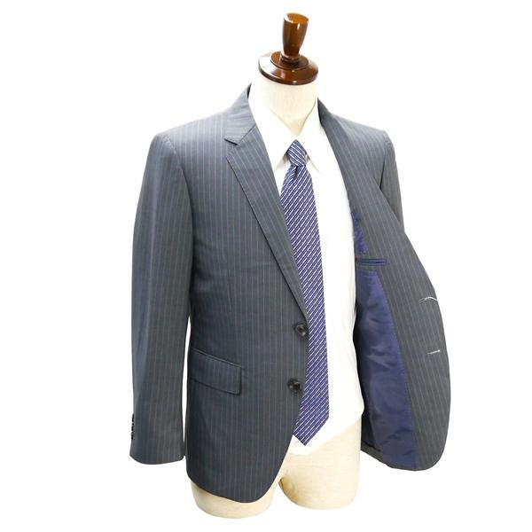 Perfect Suit P.S.FA 2つボタン シングルスーツ 袖口3つボタン A4 S グレー ストライプ ノータック 春夏 IC520255-15 5NG110 | Perfect Suit FActory | 01