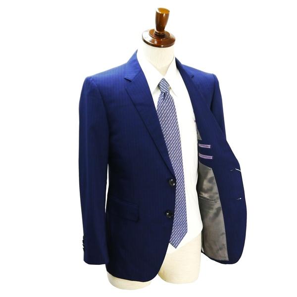 Perfect Suit P.S.FA 2つボタン シングルスーツ A4 S 青みがかったダークネイビー ストライプ ノータック 春夏 IC520258-88 5NG111 | Perfect Suit FActory | 01