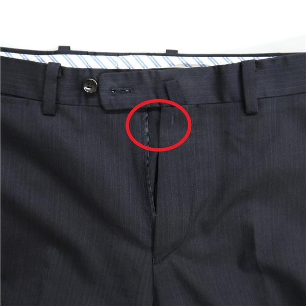 HILTON COLOMBO 2つボタン シングルスーツ A5 M ダークネイビー ストライプ ノータック 本切羽 ストレッチ 春秋 合物 181102 5NH026 | HILTON | 07