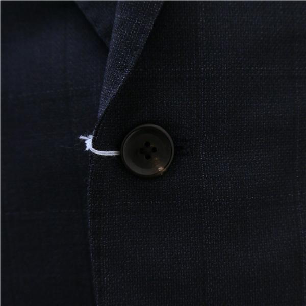 HILTON GUABELLO 2つボタン シングルスーツ A5 M ダークネイビー チェック ワンタック 本切羽 ストレッチ 春秋冬 A18V4202 5NH027 | HILTON | 02