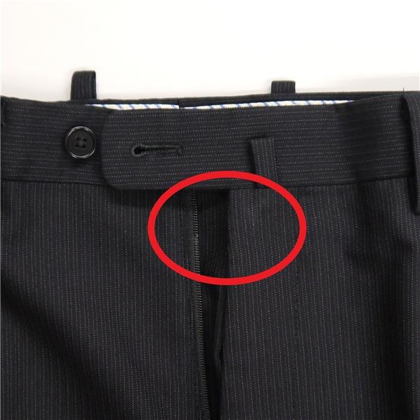 HILTON 2つボタン シングルスーツ 袖口4つボタン A5 M ダークグレー ストライプ ノータック 本切羽 春秋冬 A17V5492 5NH048 | HILTON | 06