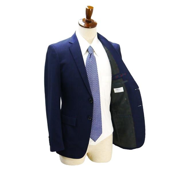 オリヒカ 2つボタン シングルスーツ 袖口4つボタン Y5 M ダークネイビー ストライプ ノータック ストレッチ 春夏 1527101 5NI008 | BURBERRY | 01