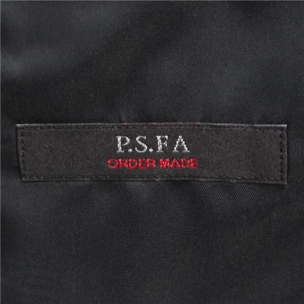 P.S.FA 2つボタン シングルスーツ 袖口4つボタン Y3 S ダークグレー シャドーストライプ ノータック 春秋冬 PS-6074 5NI009 | Perfect Suit FActory | 04