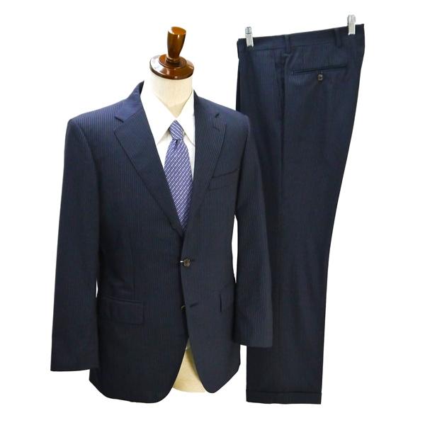 ダーバン 段返り 3つボタン シングルスーツ A5 M ダークネイビー 濃紺色 ストライプ ワンタック 春夏 D711241-38-030 5NI021 | D'URBAN