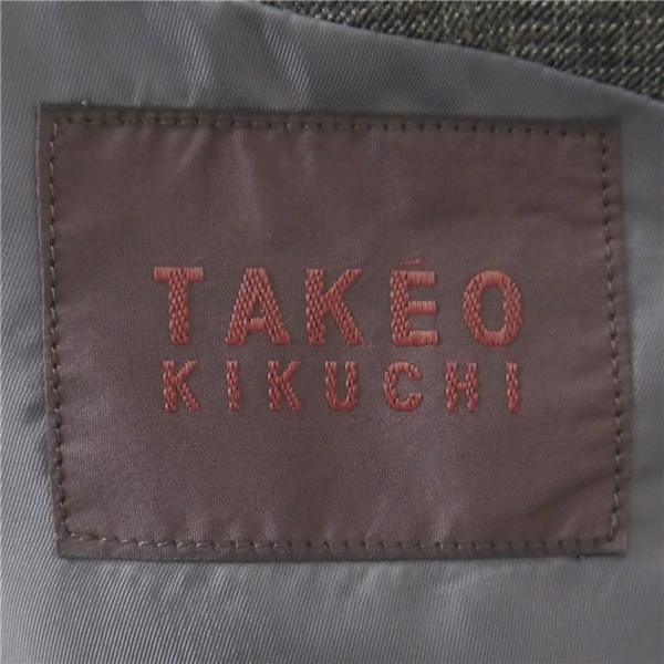 タケオキクチ 3つボタン シングルスーツ 袖口3つボタン Y8 XL ダークグレー 暗灰色 チェック ツータック 春秋冬 620 5NI025 | TAKEO KIKUCHI | 05