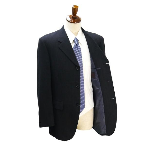 タケオキクチ 3つボタン シングルスーツ 袖口3つボタン AB8 XL ダークグレー 暗灰色 ストライプ ツータック 春秋冬 620 5NI027 | TAKEO KIKUCHI | 01