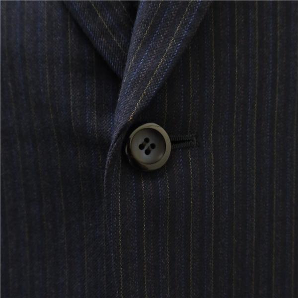 YAMASIROYA 3ピース 2つボタン シングルスーツ 袖口3つボタン A4 S ダークネイビー 濃紺 ストライプ ワンタック 春秋冬 5NJ014 | ブランド登録なし | 02