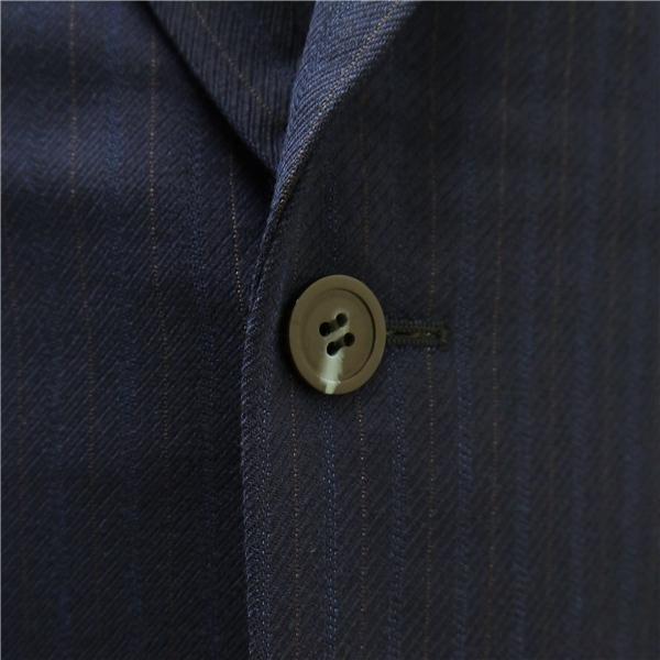 YAMASIROYA 3ピース 2つボタン シングルスーツ 袖口3つボタン A4 S ダークネイビー 濃紺 ストライプ ワンタック 春秋冬 5NJ017 | ブランド登録なし | 02
