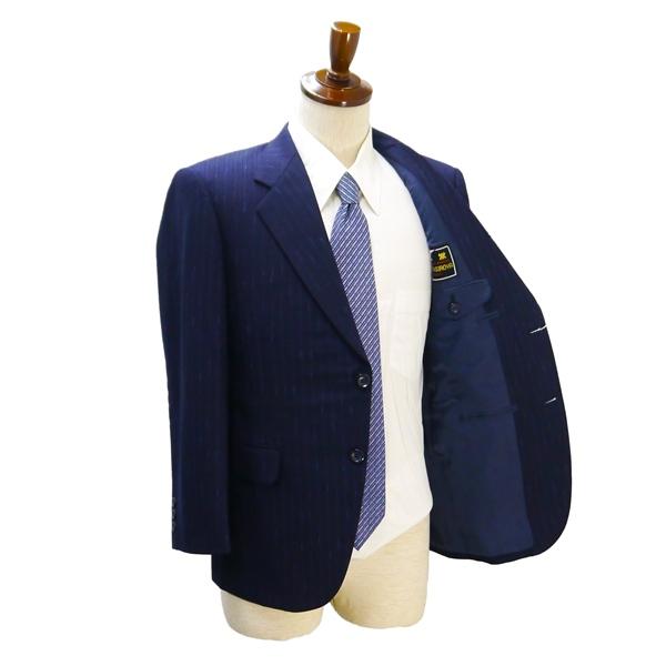 YAMASIROYA ヤマシロヤ 2つボタン シングルスーツ 袖口3つボタン AB3 S ダークネイビー ストライプ ワンタック 春秋冬 5NJ018 | ブランド登録なし | 01