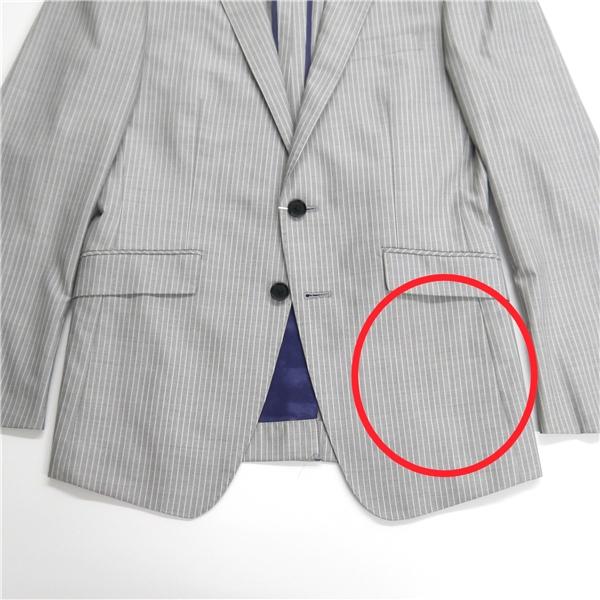 オリヒカ 2つボタン シングルスーツ Y4 S 明るめのグレー 明灰色 ストライプ ノータック ストレッチ 細身 春夏 L28A-343 5NL004 | BURBERRY | 05