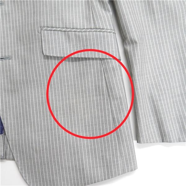 オリヒカ 2つボタン シングルスーツ Y4 S 明るめのグレー 明灰色 ストライプ ノータック ストレッチ 細身 春夏 L28A-343 5NL004 | BURBERRY | 06