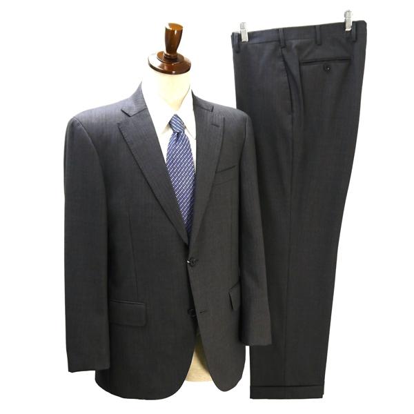 ニューヨーカー 2つボタン シングルスーツ 袖口4つボタン AB6 L ダークグレー ストライプ ノータック 春秋冬 16-07-6125 5NL007 | NEWYORKER