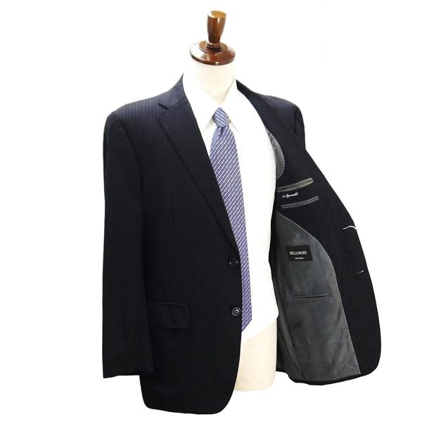 BELLUMORE KADINIA LIMITED 2つボタン シングルスーツ AB6 L ダークグレー ストライプ ツータック 春夏 T0911101-1 5NL008 | BELLUMORE | 01