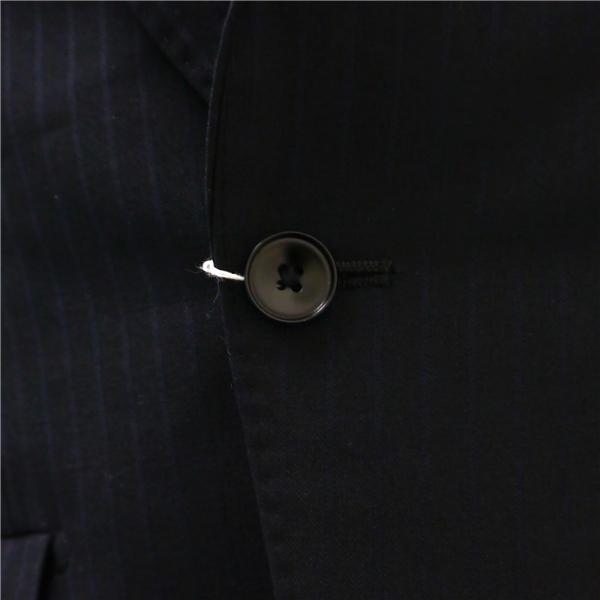 スーツセレクト 2つボタン シングルスーツ A4 S ダークネイビー 濃紺色 シャドーストライプ ノータック 春夏 BLKP1850 5NL013 | SUIT SELECT | 02