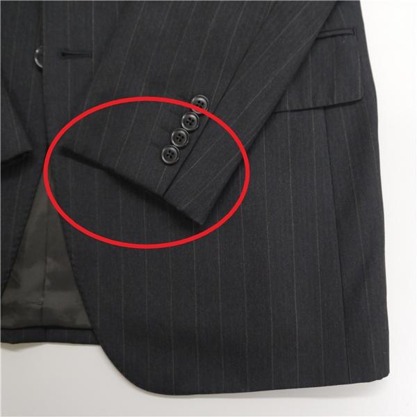 BELLUMORE Oreste Boggio Casero 段返り 3つボタン シングルスーツ A6 M ダークグレー ストライプ ワンタック 春秋冬 4552300 5NL014 | BELLUMORE | 05