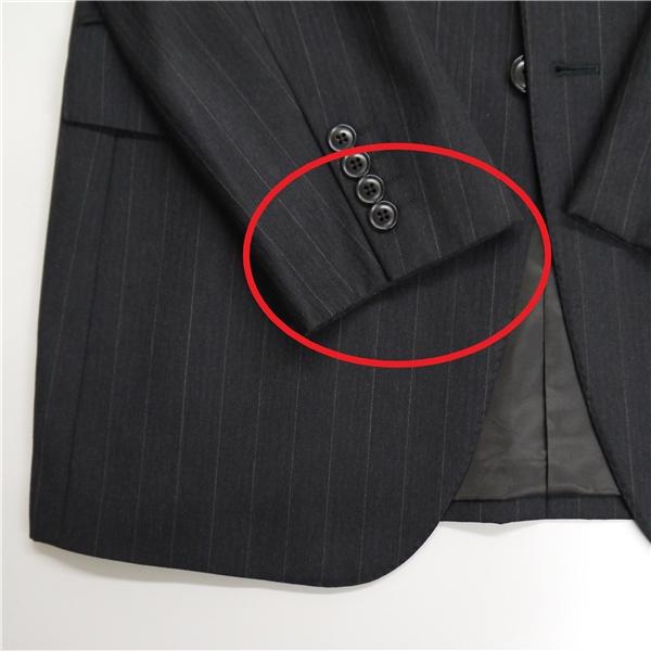 BELLUMORE Oreste Boggio Casero 段返り 3つボタン シングルスーツ A6 M ダークグレー ストライプ ワンタック 春秋冬 4552300 5NL014 | BELLUMORE | 06