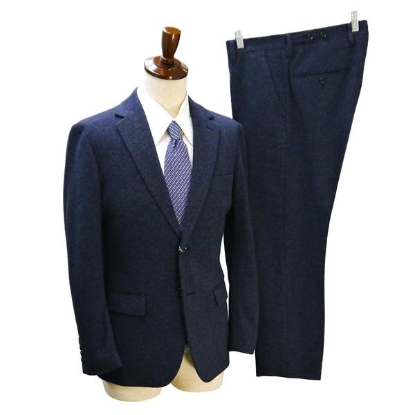 美品 BISHU 2つボタン シングルスーツ 袖口4つボタン A6 M ダークネイビー 濃紺色 ストライプ ノータック 春秋冬 820187 5NL015 | ブランド登録なし