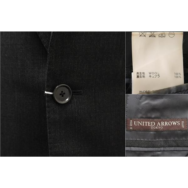 ユナイテッドアローズ 段返り 3つボタン シングルスーツ Y5 M ダークグレー 暗灰色 ノータック 春秋冬 1123-259-3080 5NL022 | UNITED ARROWS | 02