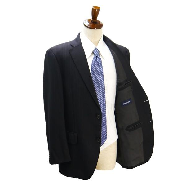 ニューヨーカー 2つボタン シングルスーツ AB6 L ブラウンがかったダークグレー ストライプ ノータック 春秋冬 11-07-9117 5NL023 | NEWYORKER | 01