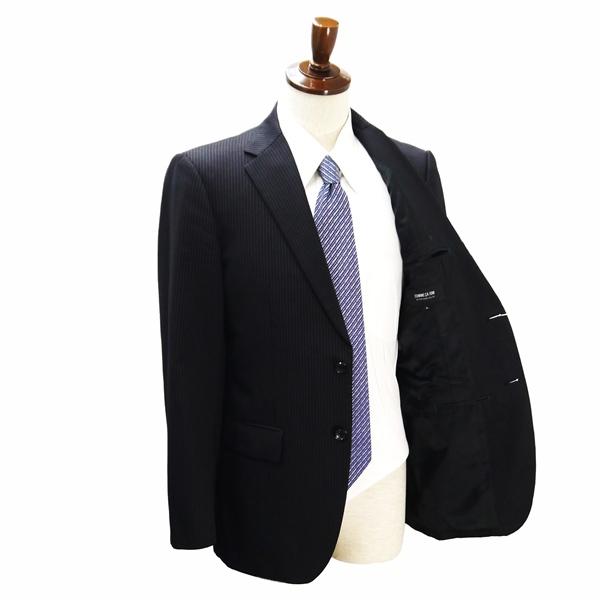 コムサイズム 2つボタン シングルスーツ 袖口4つボタン YA8 XL ダークグレー ストライプ ノータック 春秋冬 47-01SD02 5NL027 | COMME CA ISM | 01