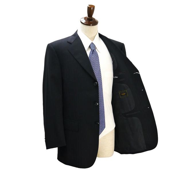 Savile Row セヴィルロウ DORMEUIL 3つボタン シングルスーツ A6 M ダークグレー ストライプ アジャスター 春夏 61T08 5NL030 | ブランド登録なし | 01