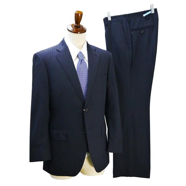 ダーバン r.a.s.o. 2つボタン シングルスーツ 袖口4つボタン A4 S ダークネイビー ストライプ ノータック 春秋冬 702617 5NL058 | D'URBAN