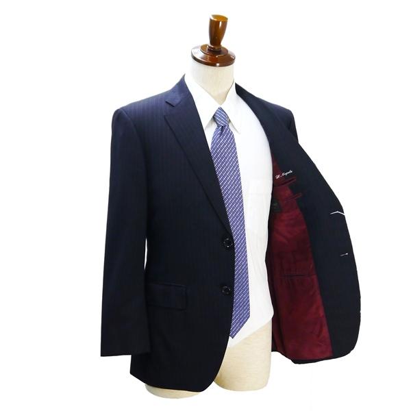 ダーバン r.a.s.o. 2つボタン シングルスーツ 袖口4つボタン A4 S ダークネイビー ストライプ ノータック 春秋冬 702617 5NL058 | D'URBAN | 01