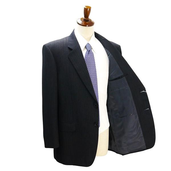 DAKS ダックス 2つボタン シングルスーツ BB6 L ダークグレー 暗灰色 ストライプ ツータック ゆったり 春秋冬 75805 5NL061 | DAKS | 01