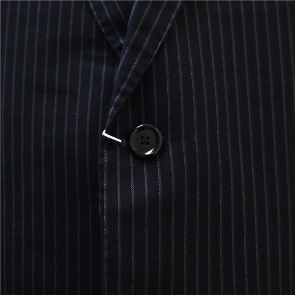 HILTON 2つボタン シングルスーツ BE5 L ダークネイビー 濃紺色 ストライプ ノータック 本切羽 ゆったり 春秋冬 A14V4016 5NL064 | HILTON | 02