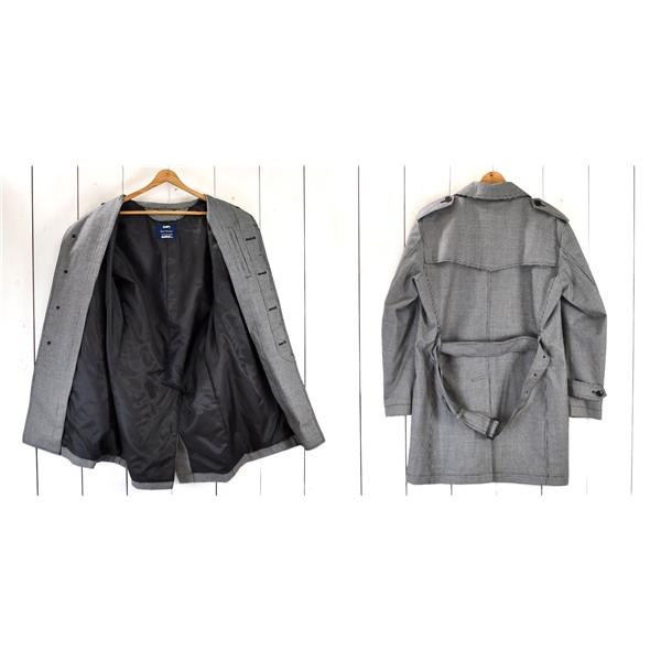 シップス SHIPS 比翼仕立て 5つボタン シングル コート M ダークグレー 千鳥格子 腰ベルト付 春秋冬対応 114-12-1552-60117 5TA028 | SHIPS | 01