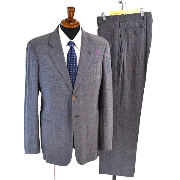 伊製 ジョルジオアルマーニ ARMANI 2つボタン シングル スーツ 48 / YA7 / L ミドルグレー 袖口3つ釦 ノータック 01-757813 5TA086 | GIORGIO ARMANI