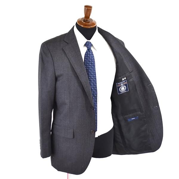 新品同様 美品 Jプレス J.PRESS 英国製生地 2つボタン シングル スーツ AB7 / L ダークグレー ノータック CSR-OV-LW-0415 5TB144 | J.PRESS | 01