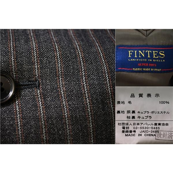 オリヒカ ORIHICA 伊製生地 super100's 3つボタン シングル スーツ Y4 / S グレー ストライプ 袖口4つ釦 ノータック 8150-016 5TC003 | BURBERRY | 02