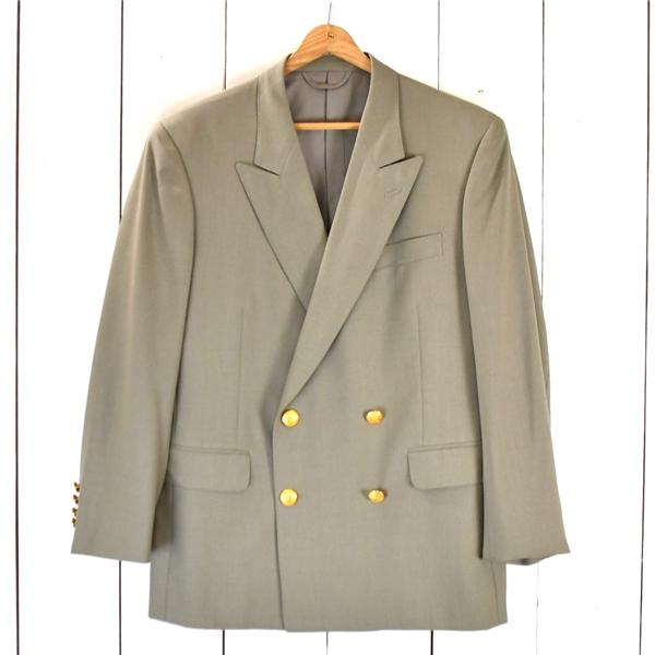 Hill Brothers LONDON HENRY POOLE 金ボタン 4つボタン ダブル ジャケット A4 / M グレージュ 袖口4つ釦 08-2021311-443 5TC042 | ブランド登録なし