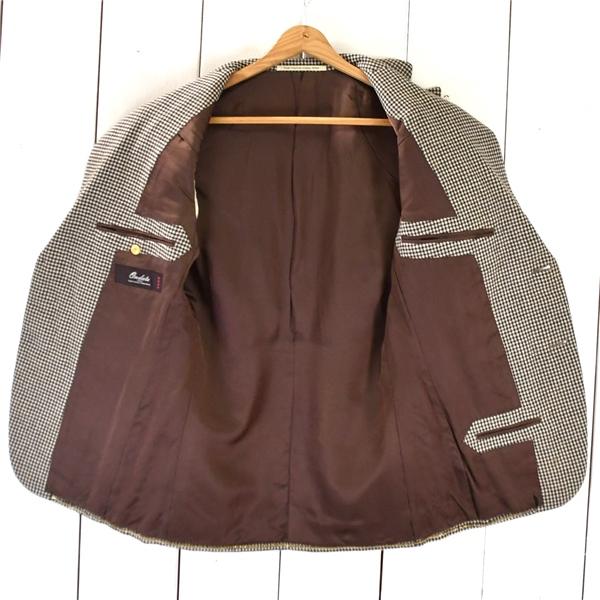 タキザワシゲル Ondate 2つボタン シングル ジャケット Drop7-42 / S ベージュベース ブラウンチェック 本切羽 822-115-84013 5TD034 | ブランド登録なし | 01