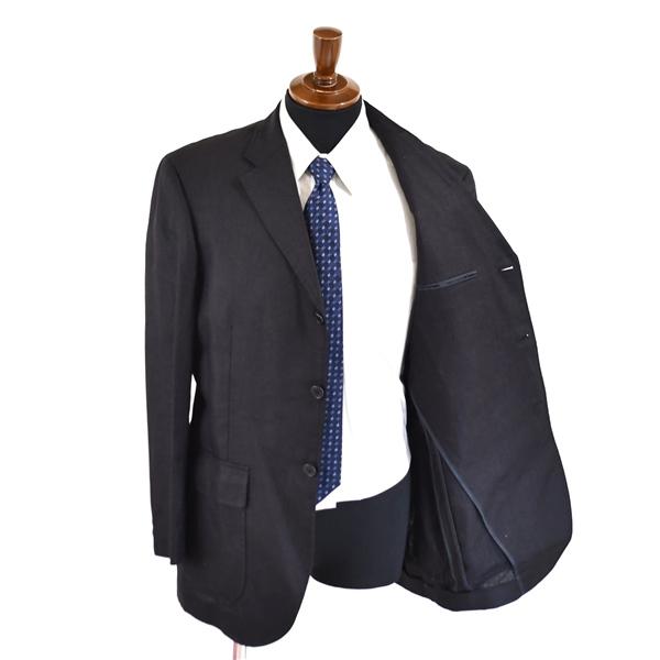 ラルフローレン Polo 麻リネン100％ 3つボタン シングル スーツ L / AB7 ブラック 袖口4つ釦 ノータック 春夏対応 JK-RL-SM-0713 5TD073 | POLO RALPH LAUREN | 01