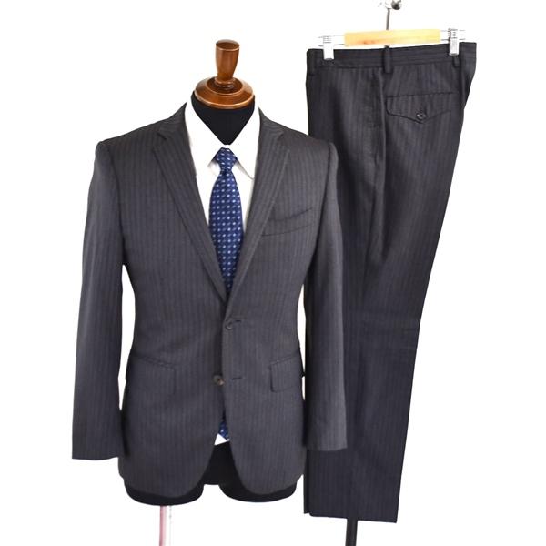 スーツカンパニー 2つボタン シングル スーツ 165cm-8Drop / S / YA4 ダークグレー シャドーストライプ ノータック 0106831 5TE006 | SUIT SQUARE